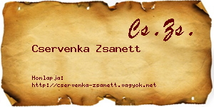 Cservenka Zsanett névjegykártya