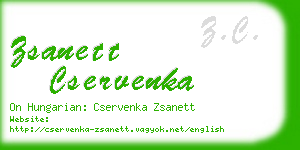 zsanett cservenka business card